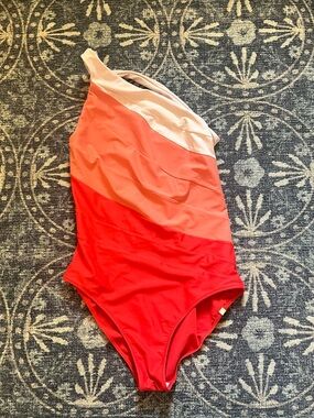 Summersalt The Sidestroke Classic One Piece Swimsuit Size 10 Coral grapefruit